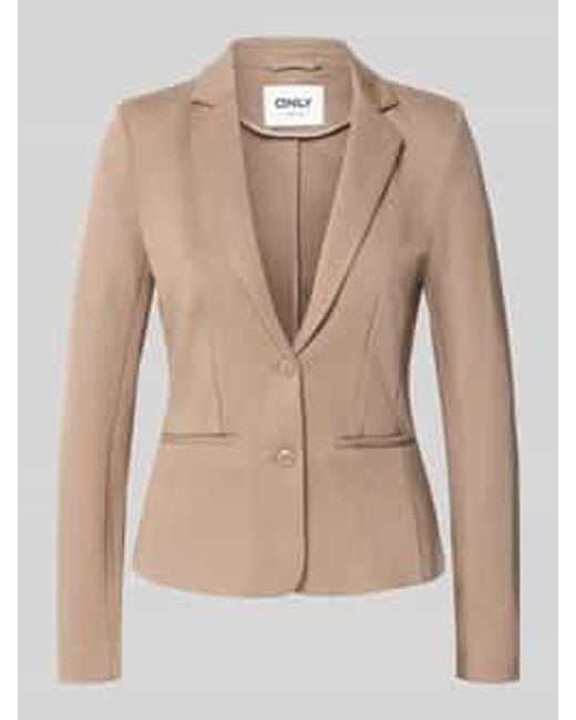 ONLY Regular Fit Blazer Van Viscosemix, Model 'Poptrash Life' in het Natural