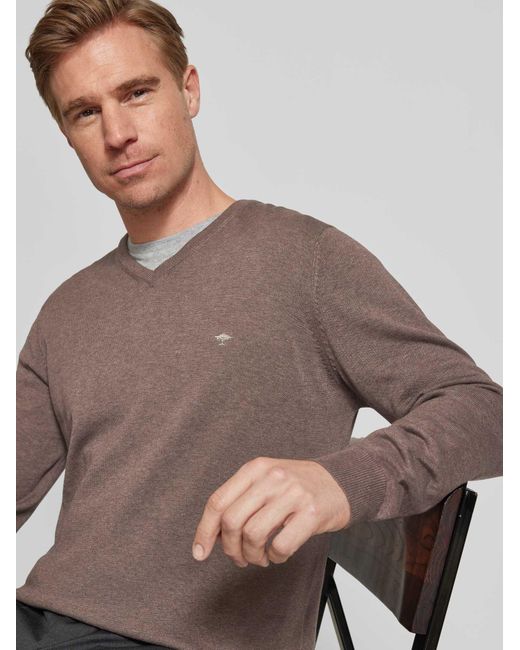 Fynch-Hatton Pullover Met V-hals in het Brown voor heren