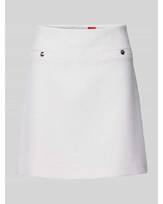 HUGO White Minirock mit Strukturmuster Modell 'Rabrina'