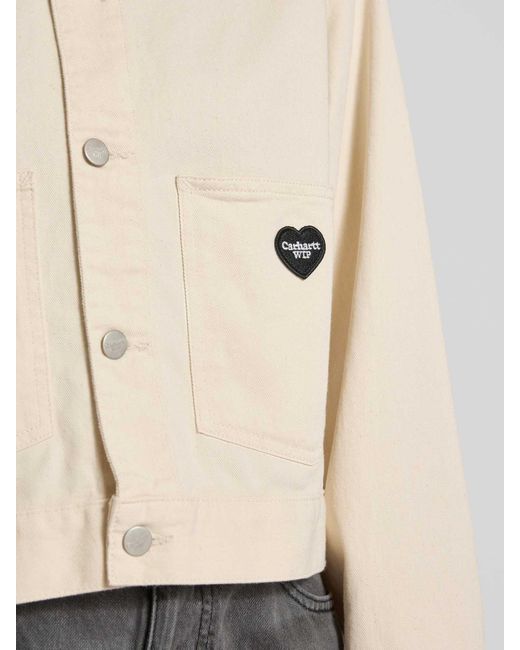Carhartt Jeansjack Met Labelpatch in het Natural