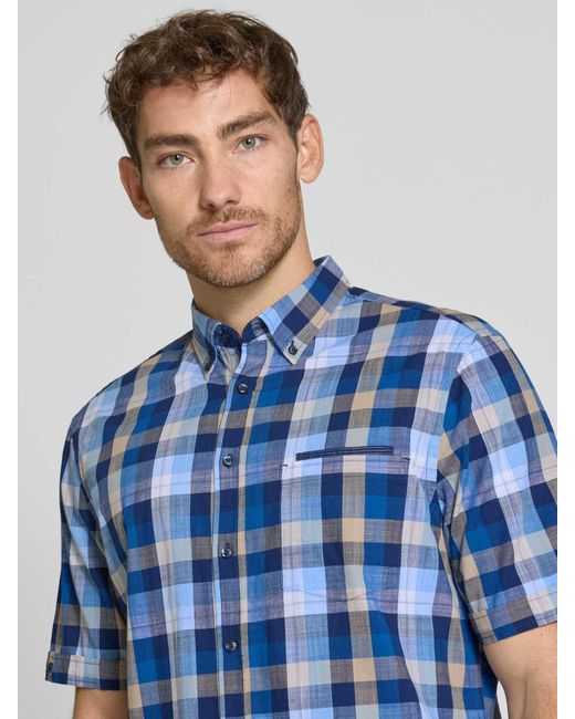 Christian Berg Men Regular Fit Vrijetijdsoverhemd Met Button-downkraag in het Blue voor heren