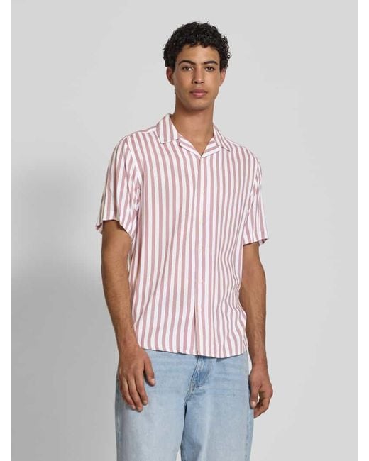Only & Sons Regular Fit Freizeithemd mit 1/2-Arm Modell 'WAYNE' in Pink für Herren