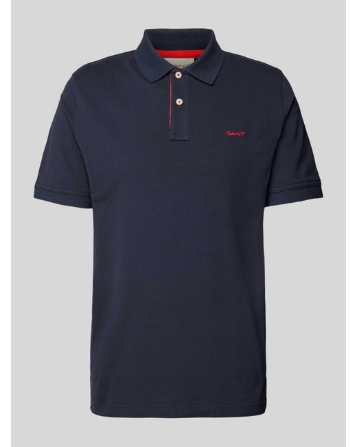 Gant Regular Fit Poloshirt mit Label-Stitching in Blue für Herren