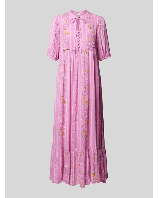 Y.A.S Midi-jurk Met Bloemenmotief in het Pink