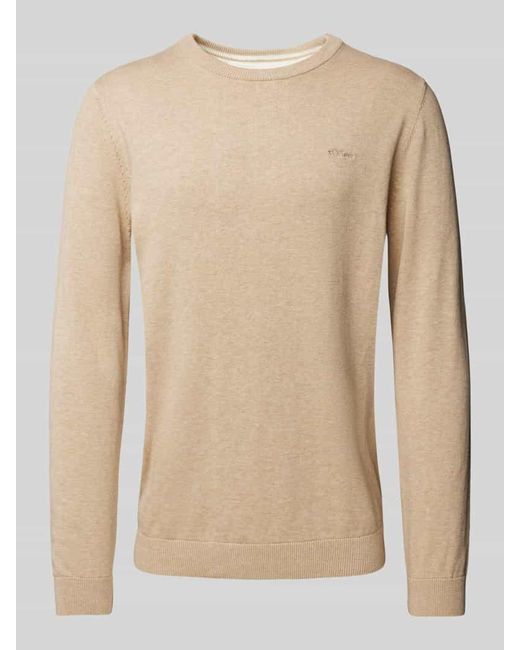 S.oliver Regular Fit Strickpullover Aus Reiner Baumwolle in Natural für Herren