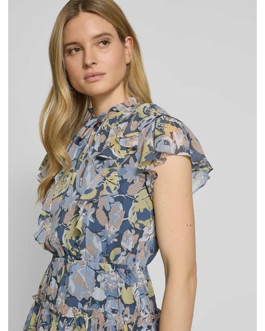 Ralph Lauren Blue Minikleid Mit Volants Modell 'Devany'