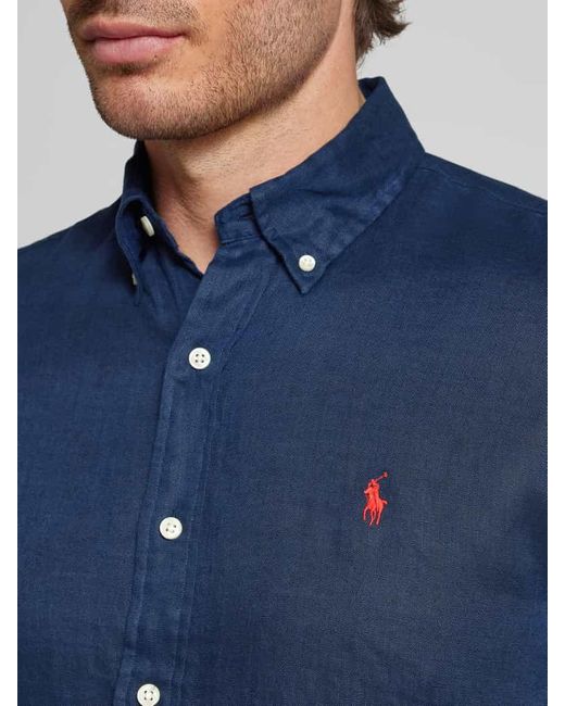 Polo Ralph Lauren Freizeithemd mit Label-Stitching in Blue für Herren