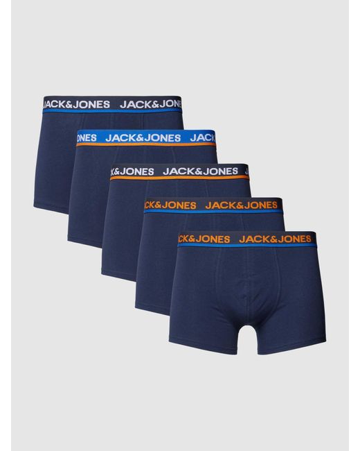 Jack & Jones Trunks mit Label-Print im 5er-Pack in Blue für Herren