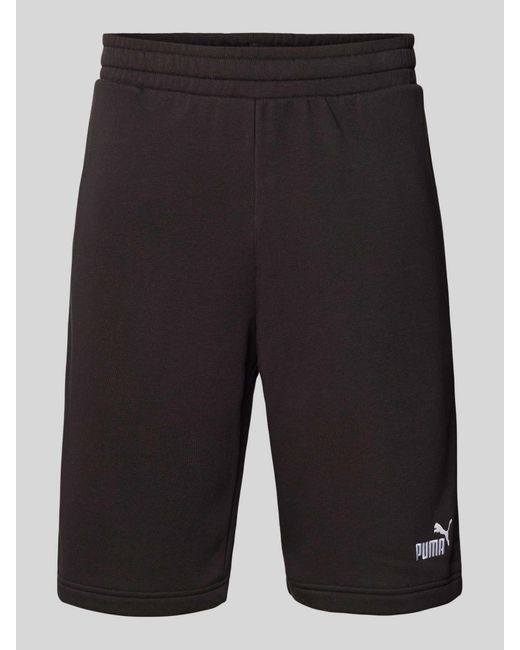 PUMA Regular Fit Sweatshorts Met Labelstitching, Model 'Ess No. 1' in het Gray voor heren