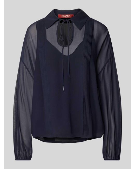 Max Mara Regular Fit Blouse Met Platte Kraag in het Blue