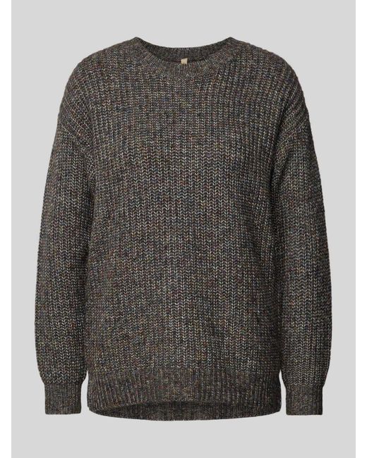 Soya Concept Gebreide Pullover Met Extra Brede Schouders in het Gray