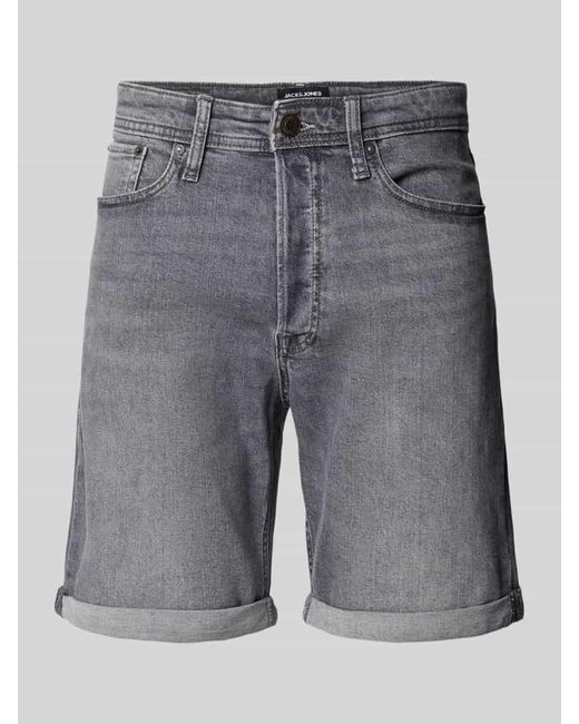 Jack & Jones Regular Fit Jeansshorts im 5-Pocket-Design Modell 'RICK' in Gray für Herren