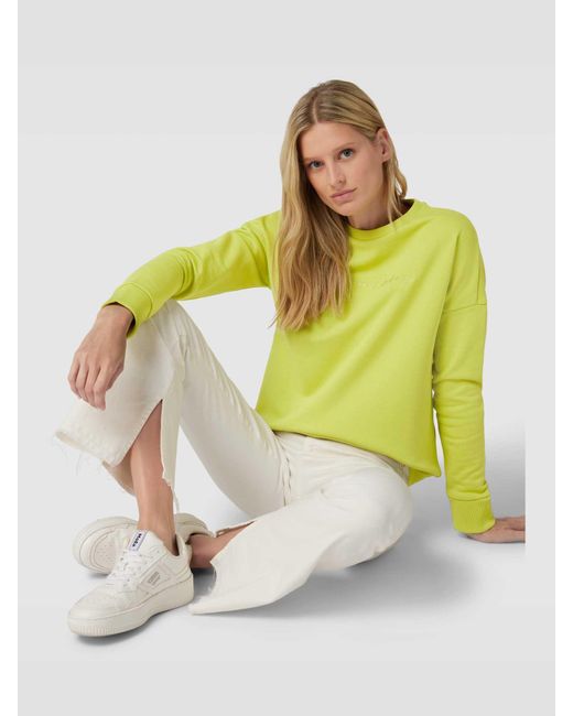 Armani Exchange Sweatshirt Met Logostitching in het Yellow