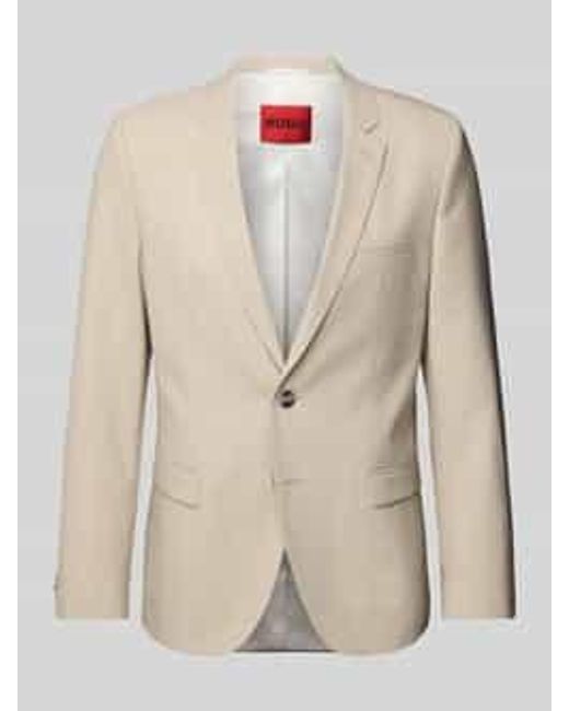 HUGO Slim Fit 2-knoops Colbert Met Reverskraag in het Natural voor heren
