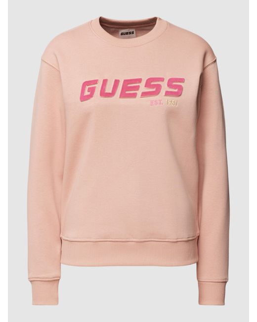 Guess Sweatshirt mit Label-Detail Modell 'ALLANIS' in Pink | Lyst DE