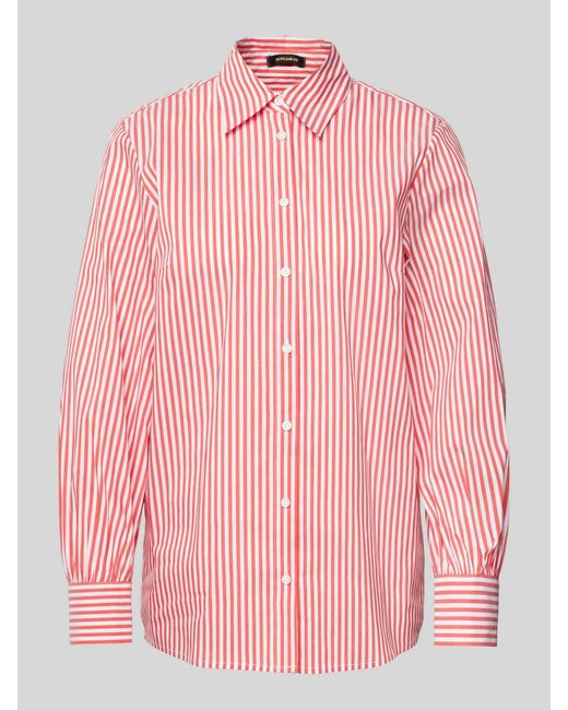 MORE&MORE Regular Fit Overhemdblouse Met Doorknoopsluiting in het Pink