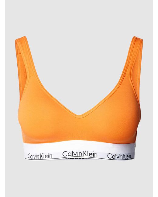 Calvin Klein Sportbeha Met Brede Bandjes En Effen Design in het Orange