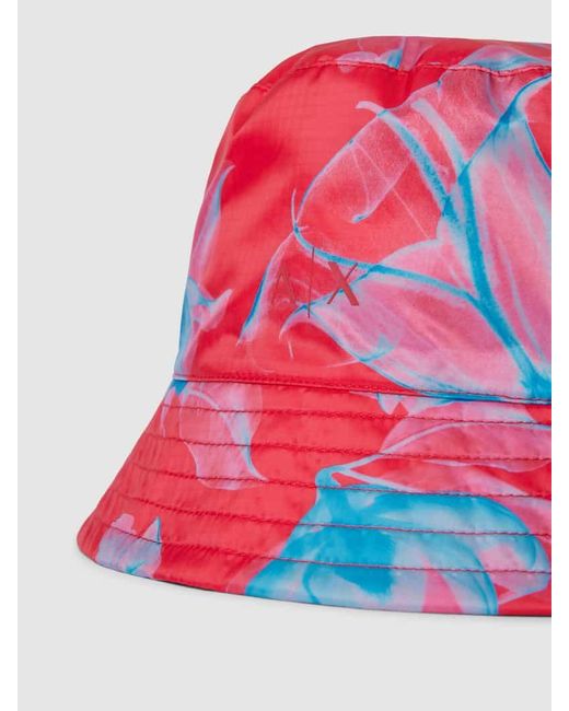 Armani Exchange Bucket Hat mit Allover-Muster in Red für Herren