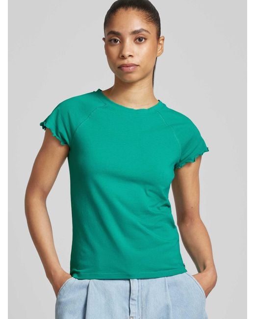 Tom Tailor Green T-Shirt mit Wellensaum
