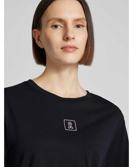 ARMEDANGELS Black T-Shirt mit Label-Stitching Modell 'MAARLA'