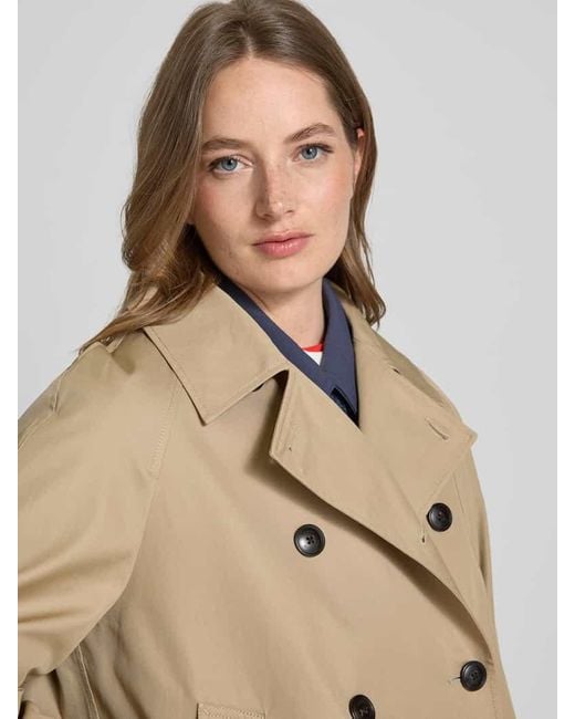 Tommy Hilfiger Natural Cropped Trenchcoat mit wasserabweisender Funktion