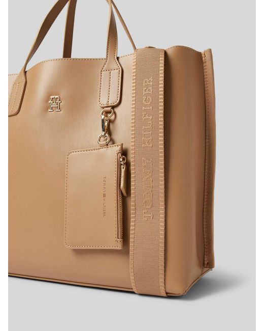 Tommy Hilfiger Satchel Bag Met Labeldetail in het Natural