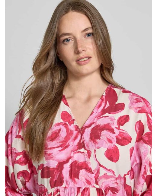 MSCH Copenhagen Red Maxikleid mit V-Ausschnitt Modell 'Edrina'