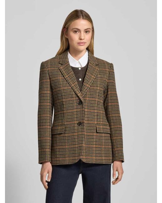 Gant Green Wollblazer mit Reverskragen Modell 'HOUNDSTOOTH'