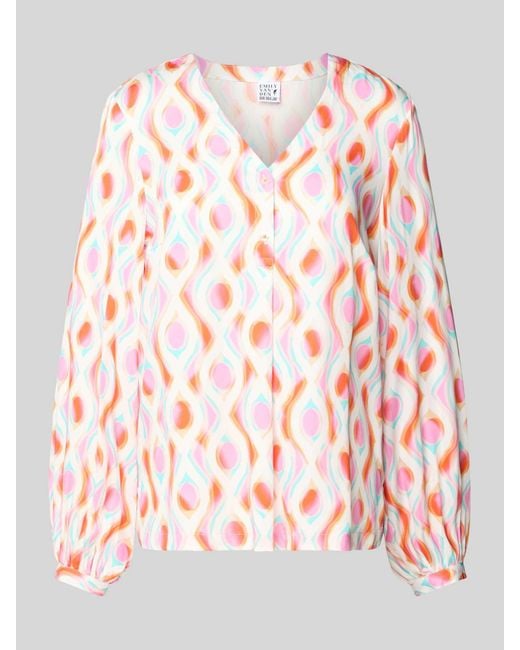 Emily Van Den Bergh Regular Fit Blouse Met V-hals in het Pink