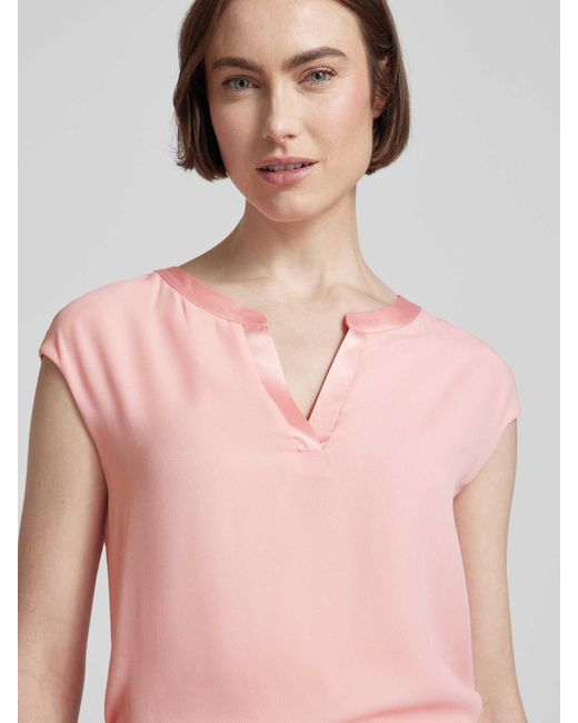 Comma, Pink T-Shirt mit Kappärmeln