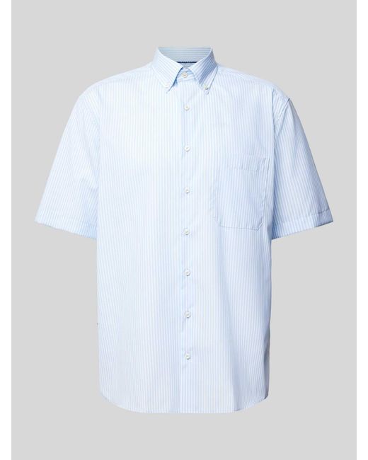 Eterna Comfort Fit Zakelijk Overhemd Met 1/2-mouwen in het Blue voor heren