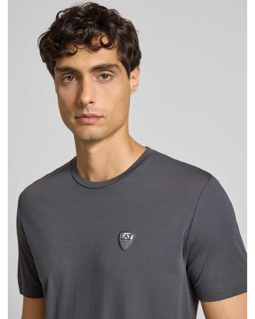 EA7 T-Shirt Van Viscosemix Met Labelpatch in het Gray voor heren