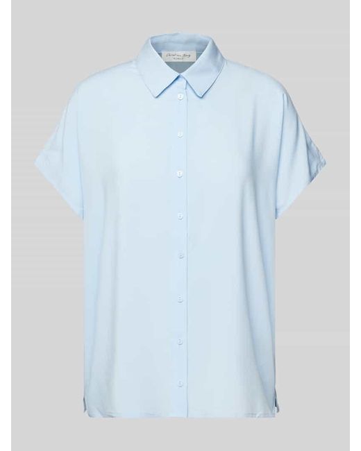 Christian Berg Women Blue Regular Fit Hemdbluse mit Kappärmeln