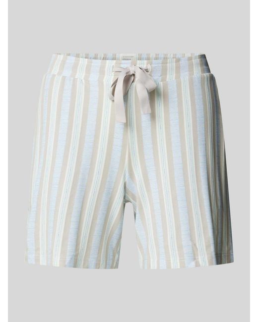 Schiesser Regular Fit Korte Pyjamabroek Met Tunnelkoord in het White