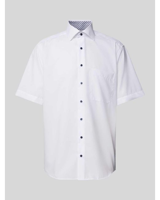 Eterna Comfort Fit Zakelijk Overhemd Met Kentkraag in het White voor heren