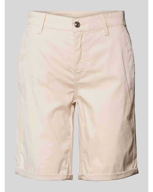 M·a·c Regular Fit Chino-Shorts mit Gürtelschlaufen in Natural für Herren