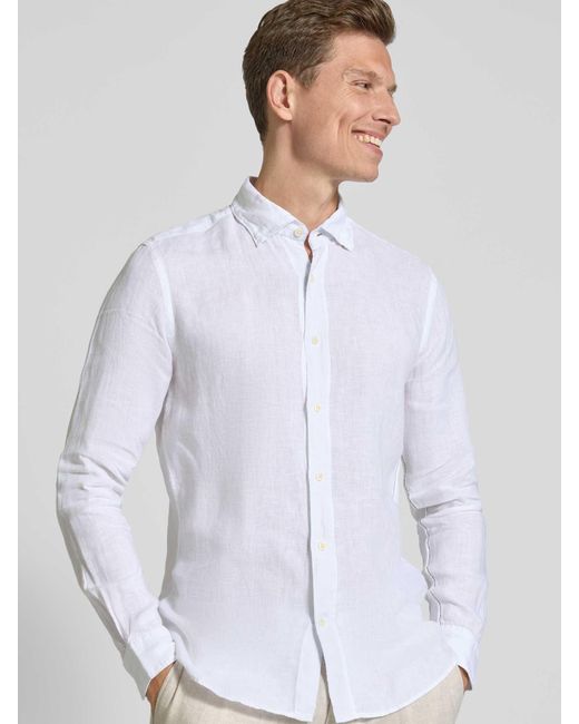 FIL NOIR Regular Fit Zakelijk Overhemd Met Kentkraag in het White voor heren