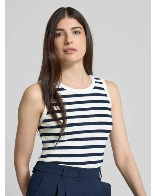 Freequent Blue Tanktop in Ripp-Optik Modell 'Effy'