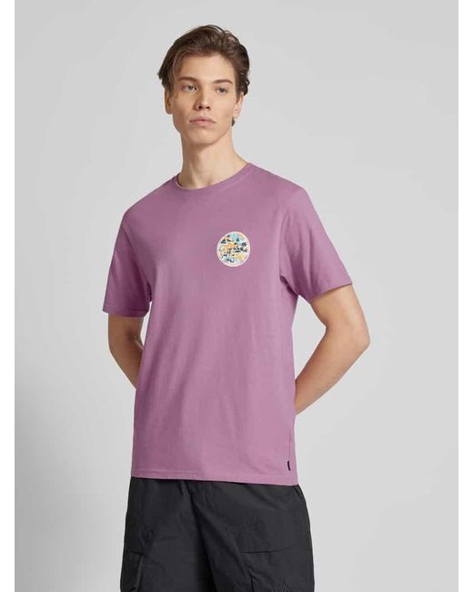 Rip Curl T-Shirt mit Label-Print Modell 'PASSAGE' in Pink für Herren