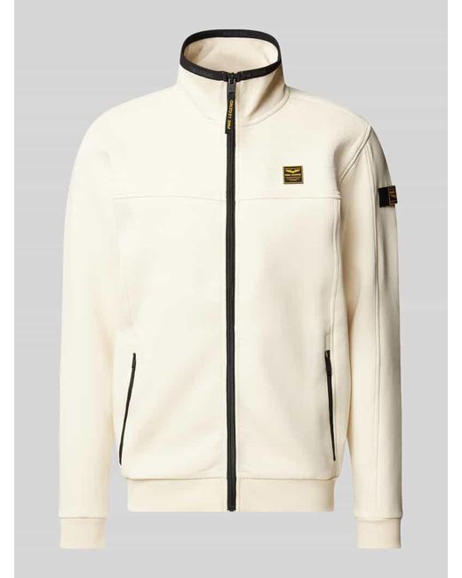 PME LEGEND Sweatjacke mit Label-Badges Modell 'spacer look' in Natural für Herren