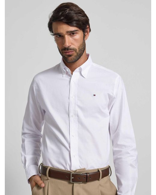 Tommy Hilfiger Regular Fit Zakelijk Overhemd Van Puur Katoen in het White voor heren