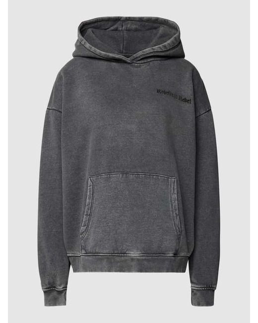 Redefined Rebel Gray Oversized Hoodie mit Label-Detail Modell 'HONA'