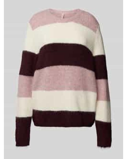 Soya Concept Gebreide Pullover Met Ronde Hals, Model 'Ilene' in het Multicolor