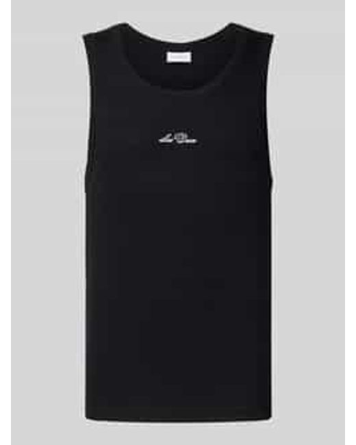 Les Deux Tanktop Met Labelstitching, Model 'Arthur' in het Black voor heren