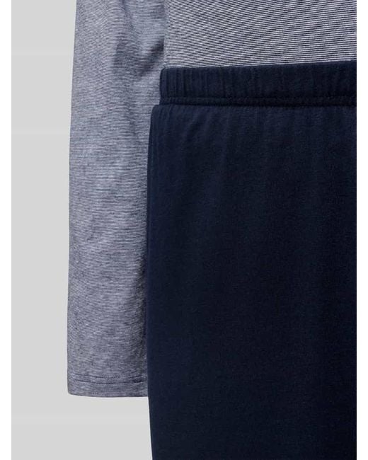 Schiesser Pyjama Mit Kurzem Reißverschluss in Blue für Herren