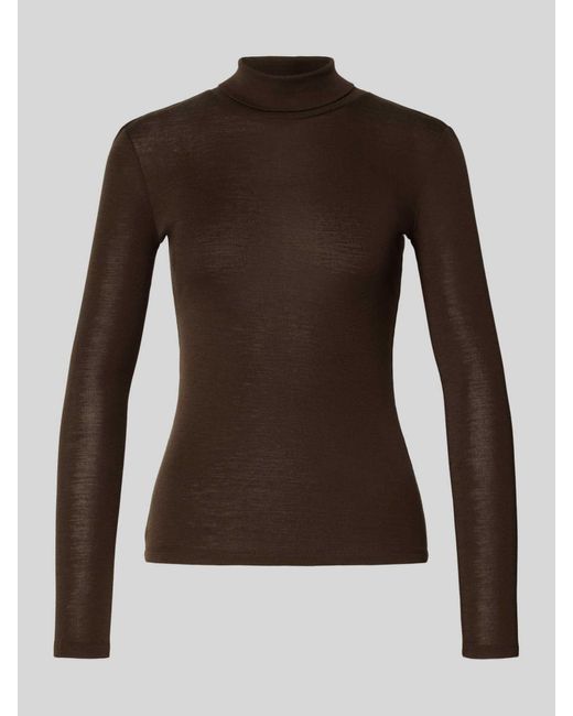 Weekend by Maxmara Slim Fit Shirt Met Lange Mouwen Van Een Mix Van Wol En Zijde, Model 'Teseo' in het Brown