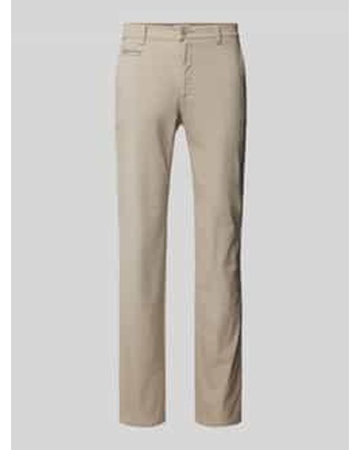 Brax Regular Fit Chino Met Paspelzak in het Natural voor heren