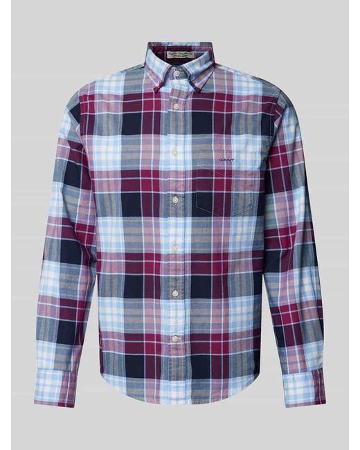 Gant Regular Fit Freizeithemd Mit Label-Stitching in Blue für Herren