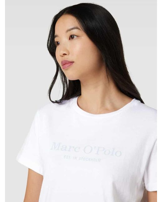 Marc O' Polo White T-Shirt mit Label-Print