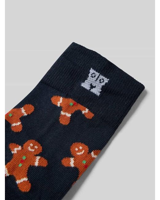 Happy Socks Socken im Allover-Look Modell 'Gingerbread Man' in Multicolor für Herren